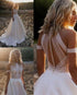 Unique Boho Wedding Dresses Halter Neckline Sexy Lace Bridal Wedding Gowns with Cap Sleeves